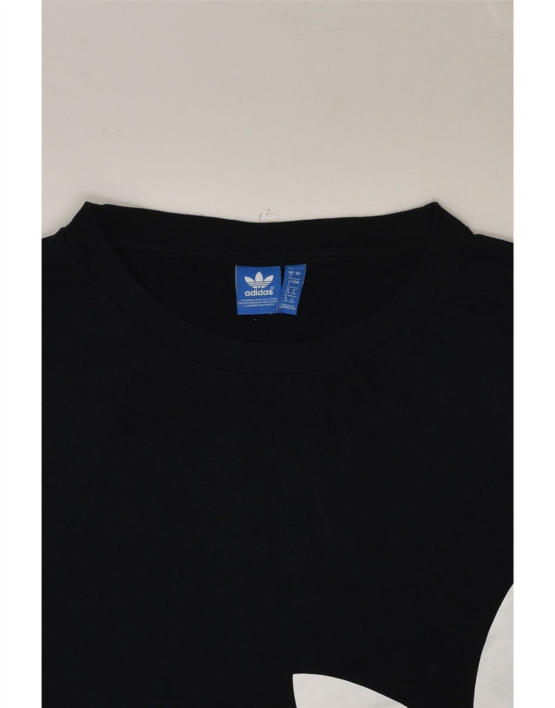 ADIDAS Womens Graphic Sweatshirt Jumper UK 8 Small Black Cotton | Vintage Adidas | Thrift | Second-Hand Adidas | Used Clothing | Messina Hembry 