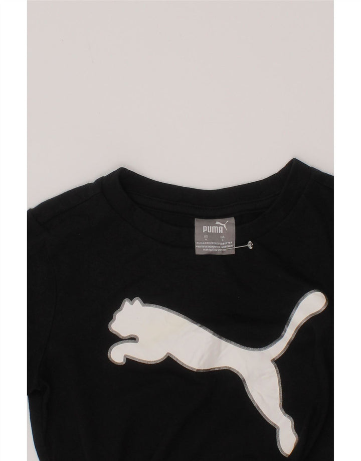 Puma Boys Graphic T-Shirt Top 3-4 Years Black