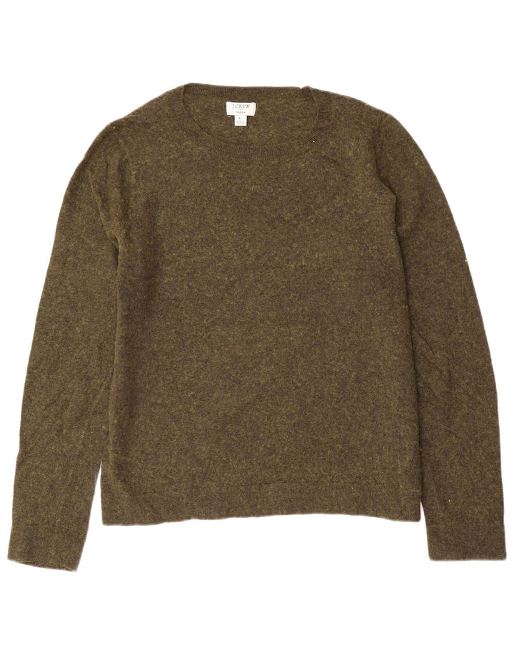 J. CREW Womens Teddie Boat Neck Jumper Sweater UK 16 Large Green Flecked