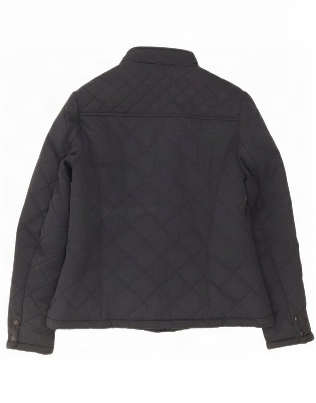 Fat Face Womens Quilted Jacket UK 12 Medium Navy Blue Polyester