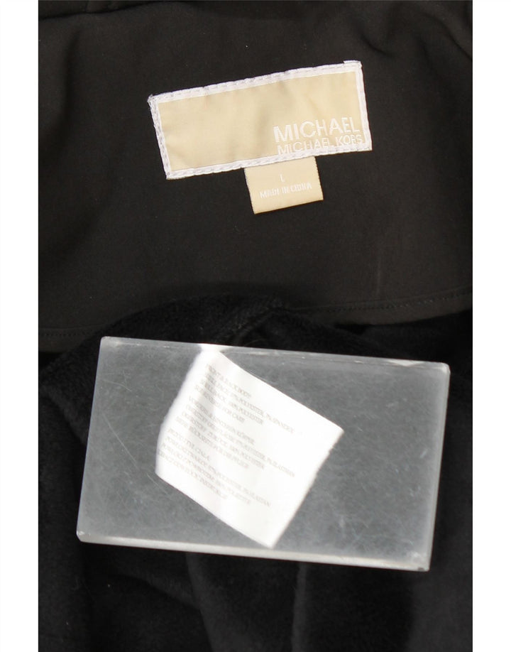 Michael Kors Womens Hooded Parka Jacket UK 16 Large Black Polyester