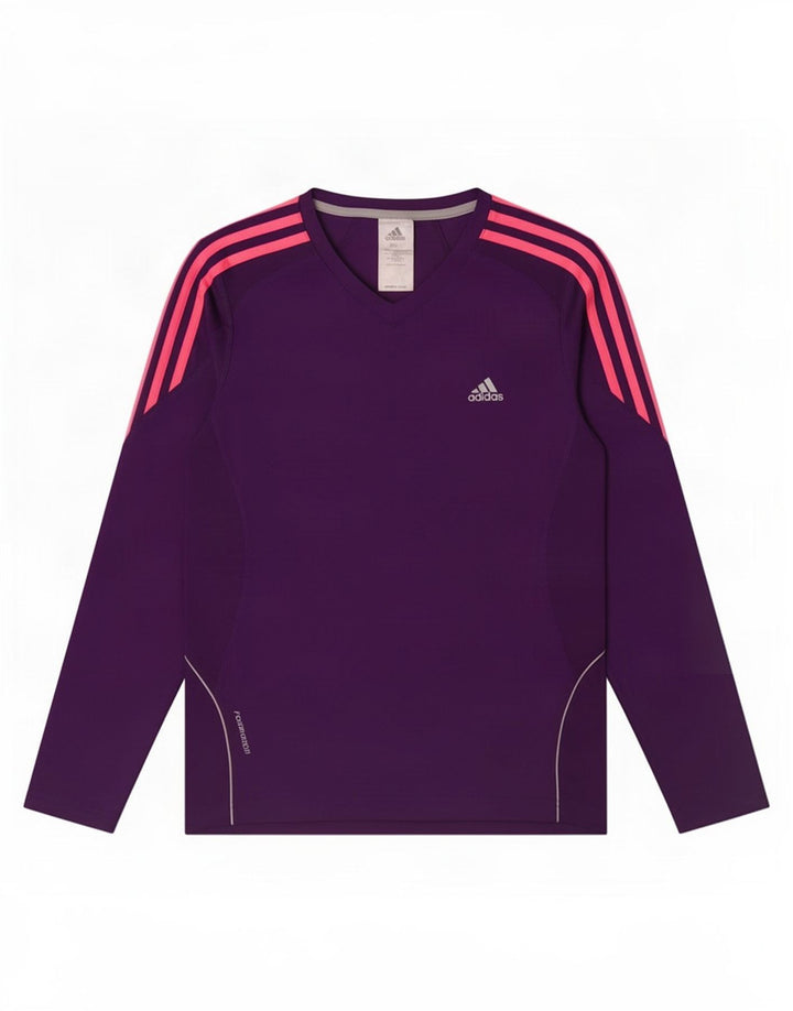 Adidas Womens Top Long Sleeve UK 12 Medium Purple Polyester