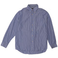 Dack's Mens Shirt Large Blue Pinstripe Cotton