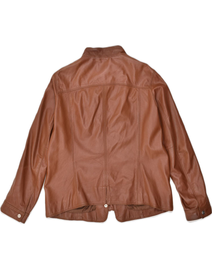 MABRUN Womens Leather Jacket US 17 2XL Brown Leather | Vintage Mabrun | Thrift | Second-Hand Mabrun | Used Clothing | Messina Hembry 