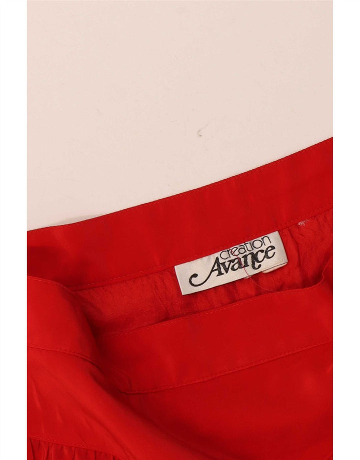 Vintage Womens A-Line Skirt Medium W30 Red Acetate