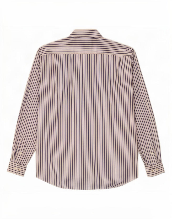 Lacoste Mens Shirt Size 42 Large White Pinstripe Cotton