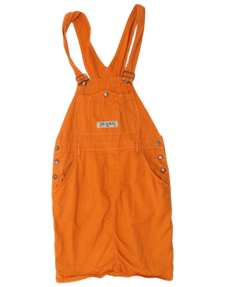 CLARK Womens Dungaree Dress UK 14 Medium  Orange Cotton