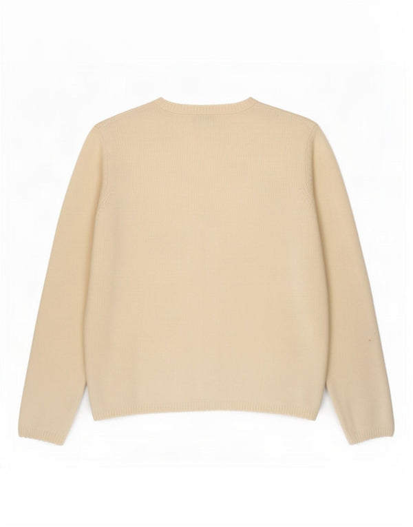 Marks & Spencer Womens Cardigan Sweater UK 12 Medium Beige Cotton