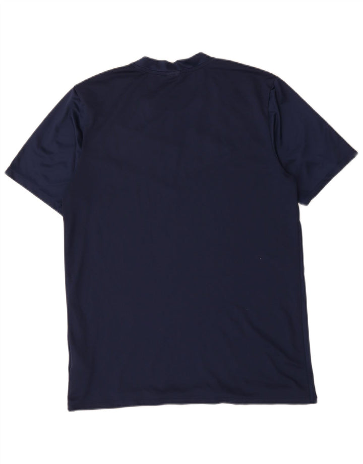 Nike Mens Dri Fit T-Shirt Top Medium Navy Blue Colourblock Polyester