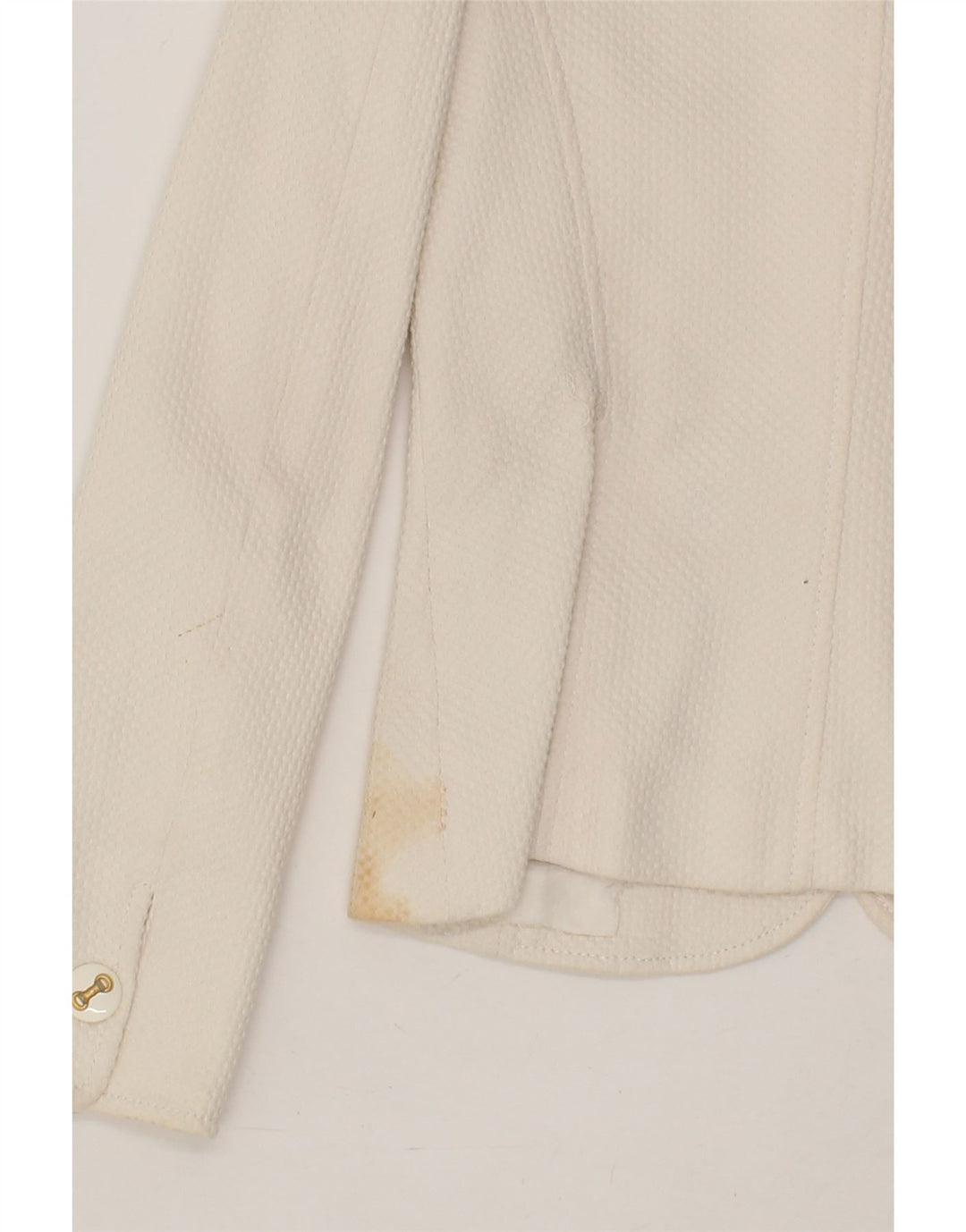LUISA SPAGNOLI Womens 3 Button Blazer Jacket IT 40 Small Off White Cotton Vintage Luisa Spagnoli and Second-Hand Luisa Spagnoli from Messina Hembry 