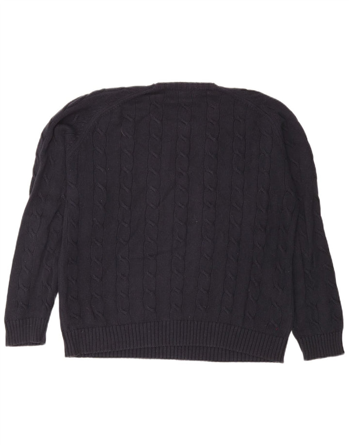 Kappa Mens Crew Neck Jumper Sweater Medium Navy Blue Cotton