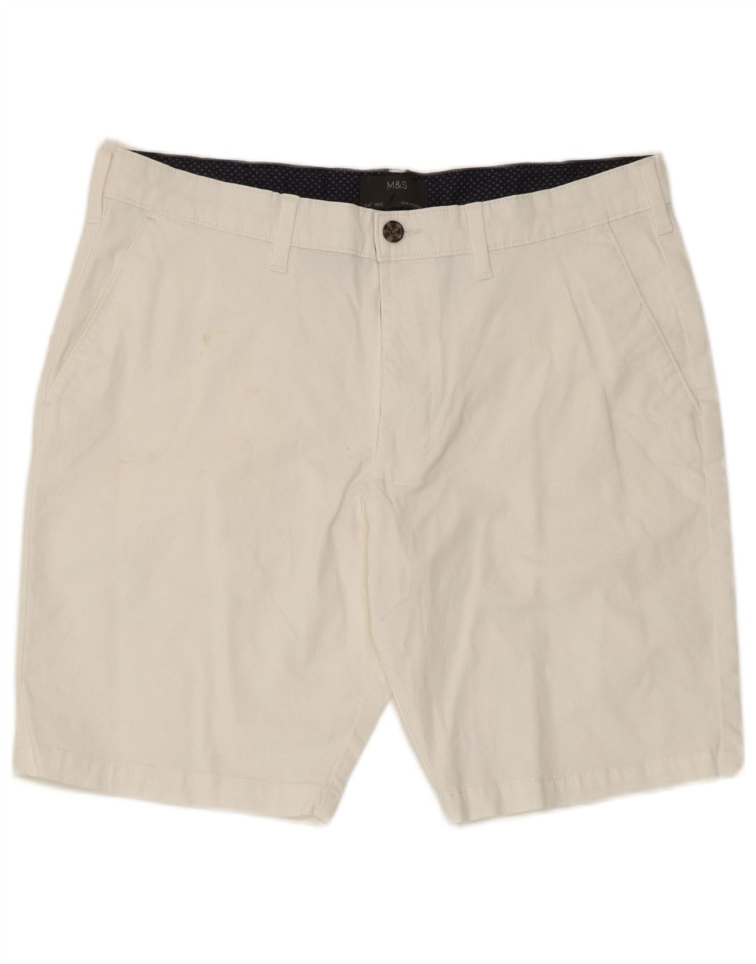Marks & Spencer Mens Chino Shorts W34 Large White Cotton