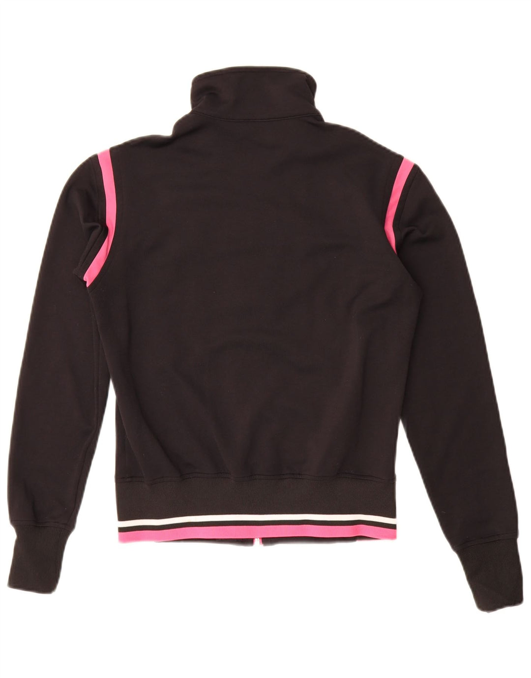 Asics Womens Tracksuit Top Jacket UK 10 Small Black Colourblock