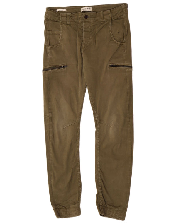 Jack & Jones Mens Anti Fit Joggers Cargo Trousers W31 L29 Khaki Cotton
