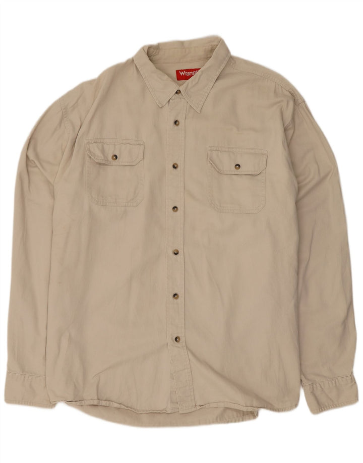 Wrangler Mens Shirt 2XL Beige Cotton