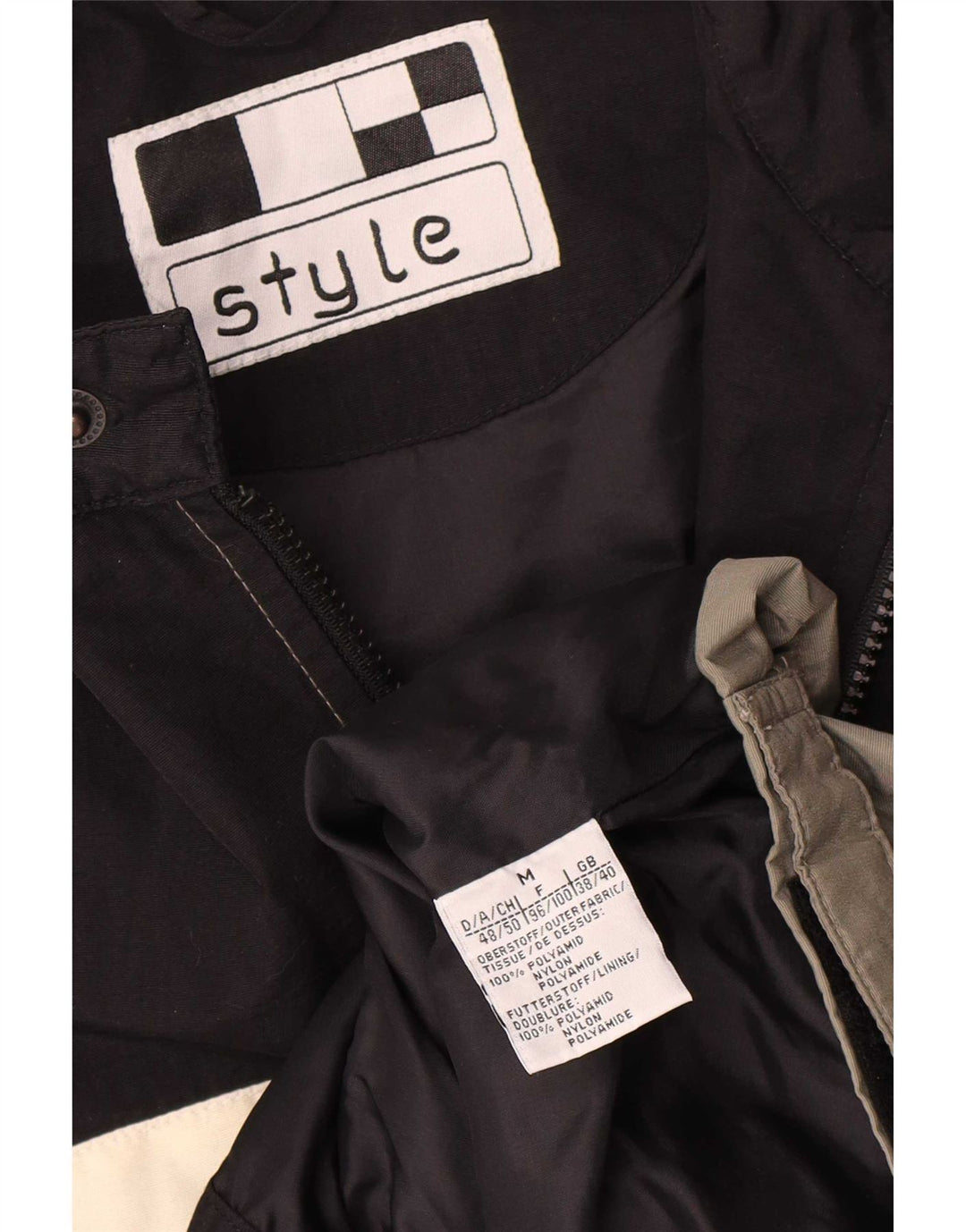 Vintage Mens Windbreaker Jacket UK 38 Medium Grey Colourblock Polyamide
