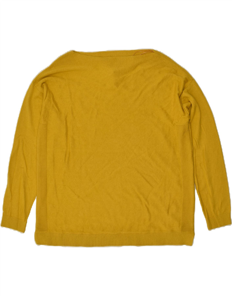 JOULES Womens Loose Fit Boat Neck Jumper Sweater UK 12 Medium Yellow | Vintage Joules | Thrift | Second-Hand Joules | Used Clothing | Messina Hembry 