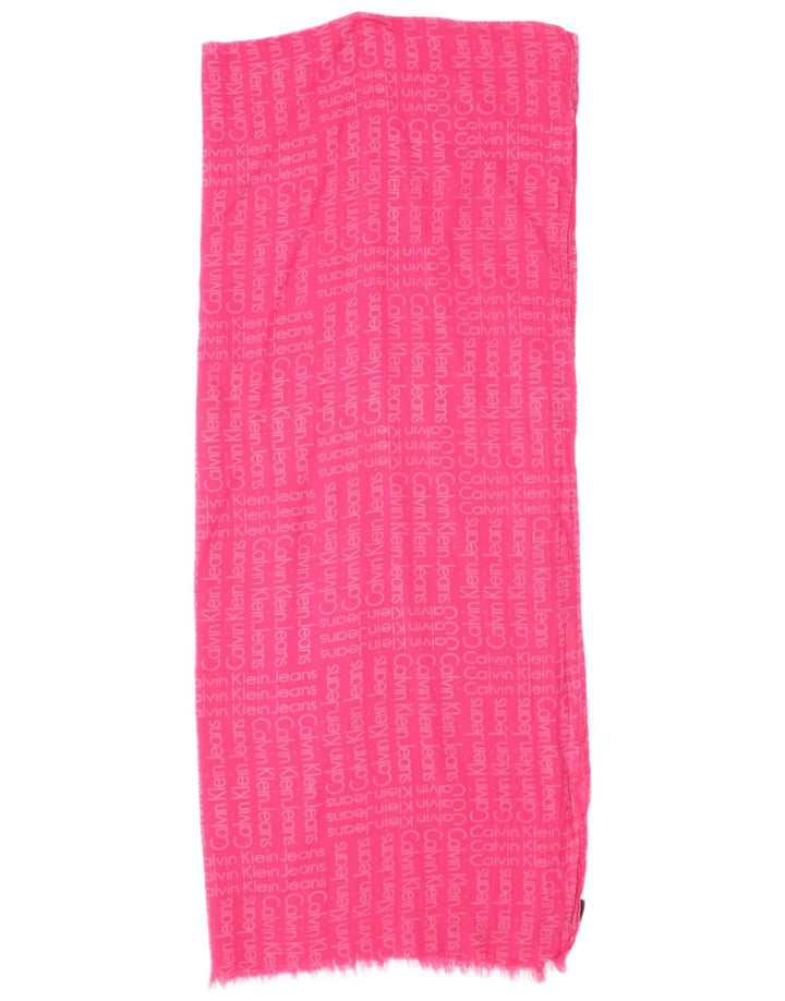 Calvin Klein Jeans Womens Graphic Rectangle Scarf One Size Pink