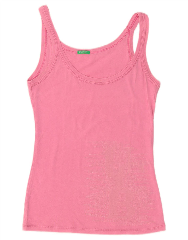 Benetton Womens Vest Top UK 6 XS Pink