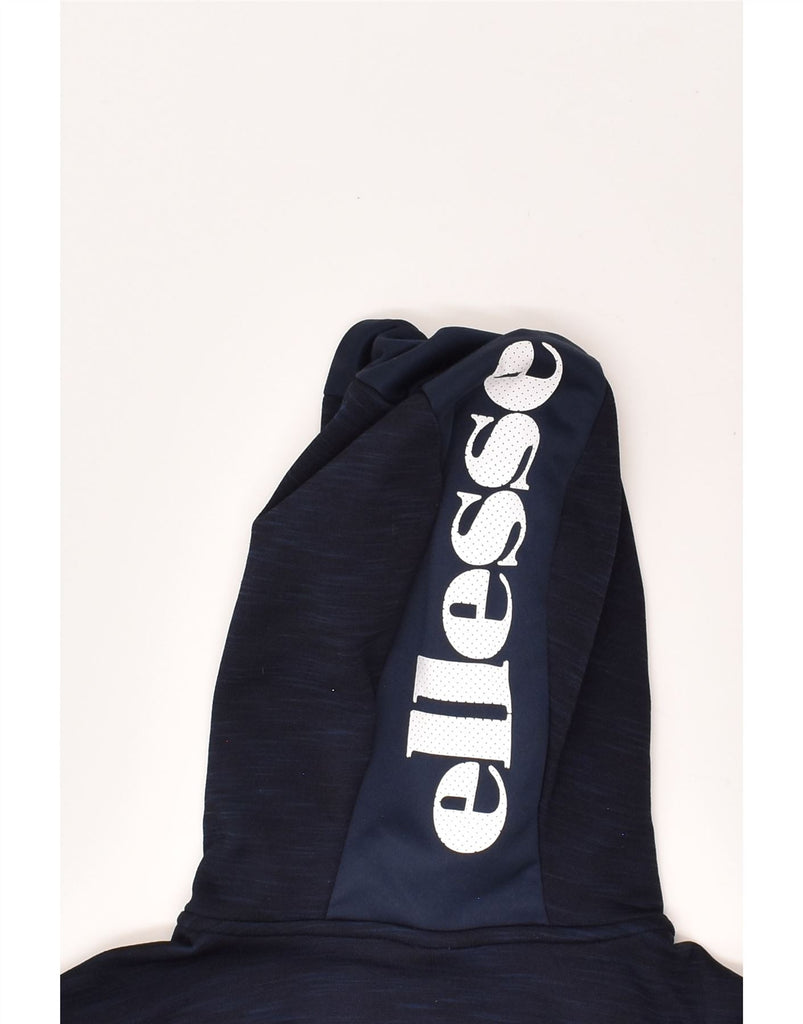 ELLESSE Mens Graphic Zip Hoodie Sweater Medium Navy Blue Cotton | Vintage Ellesse | Thrift | Second-Hand Ellesse | Used Clothing | Messina Hembry 