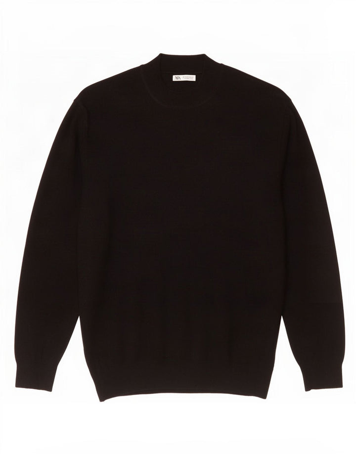 Zara Mens Turtle Neck Jumper Sweater Large Black