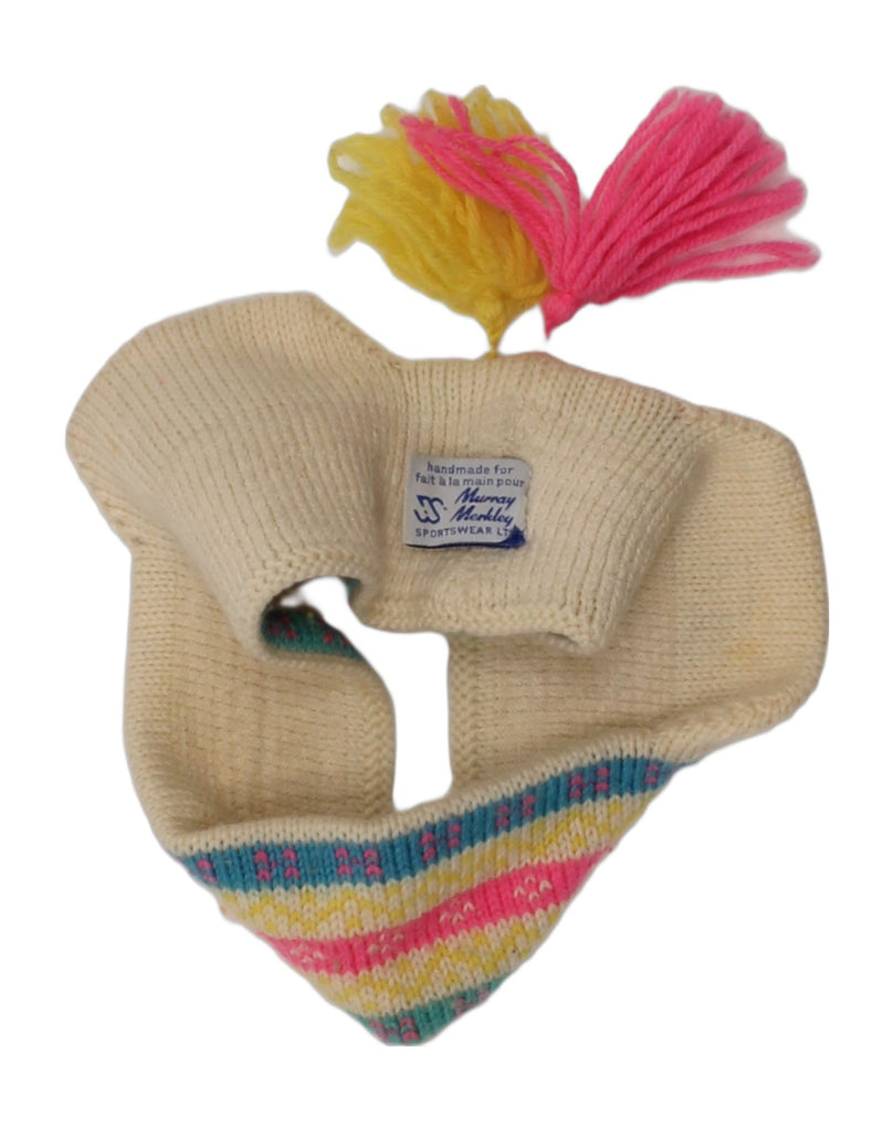 VINTAGE Womens Vintage Knit Headband Hat One Size Off White Fair Isle Wool | Vintage Vintage | Thrift | Second-Hand Vintage | Used Clothing | Messina Hembry 