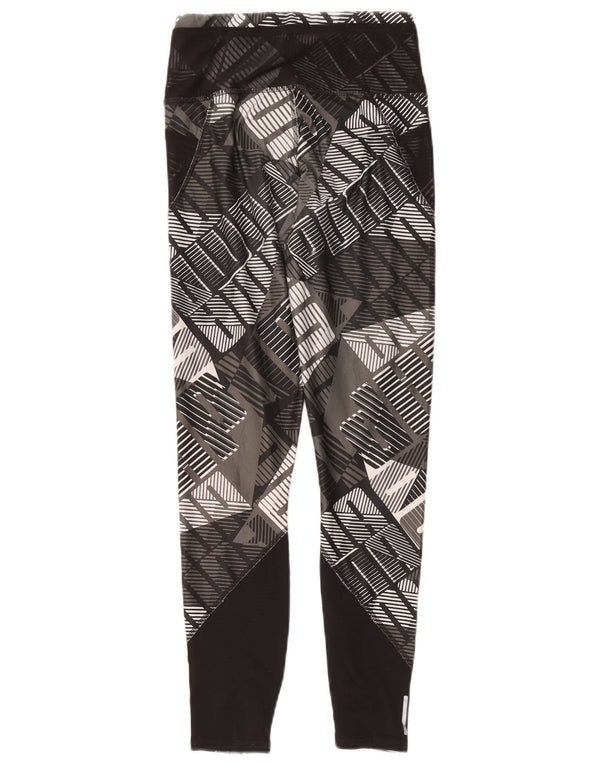 Puma Womens Graphic Leggings UK 4 XS Black Polyester