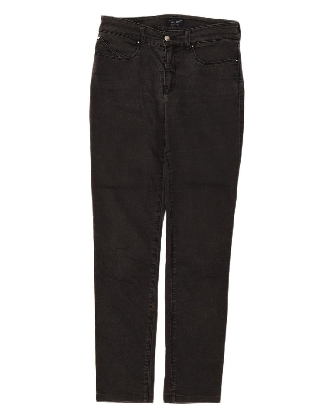 ARMANI Womens Slim Jeans W29 L30 Black Cotton