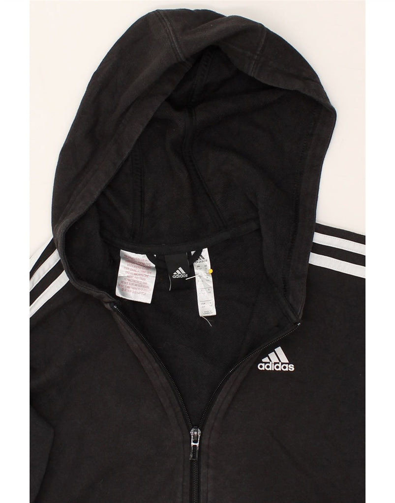 ADIDAS Boys Graphic Zip Hoodie Sweater 9-10 Years Black | Vintage Adidas | Thrift | Second-Hand Adidas | Used Clothing | Messina Hembry 