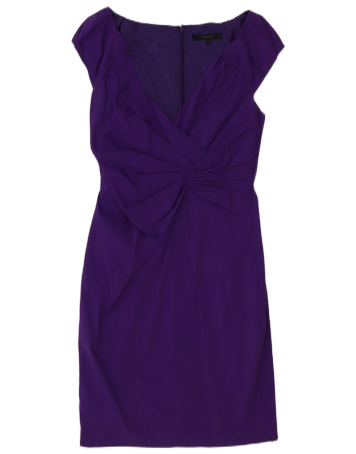 COAST Womens Sheath Dress UK 8 Small Purple Cotton