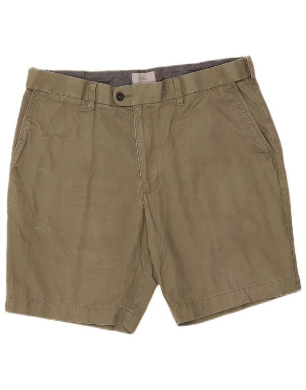 Marks & Spencer Mens Chino Shorts W38 XL Green Cotton