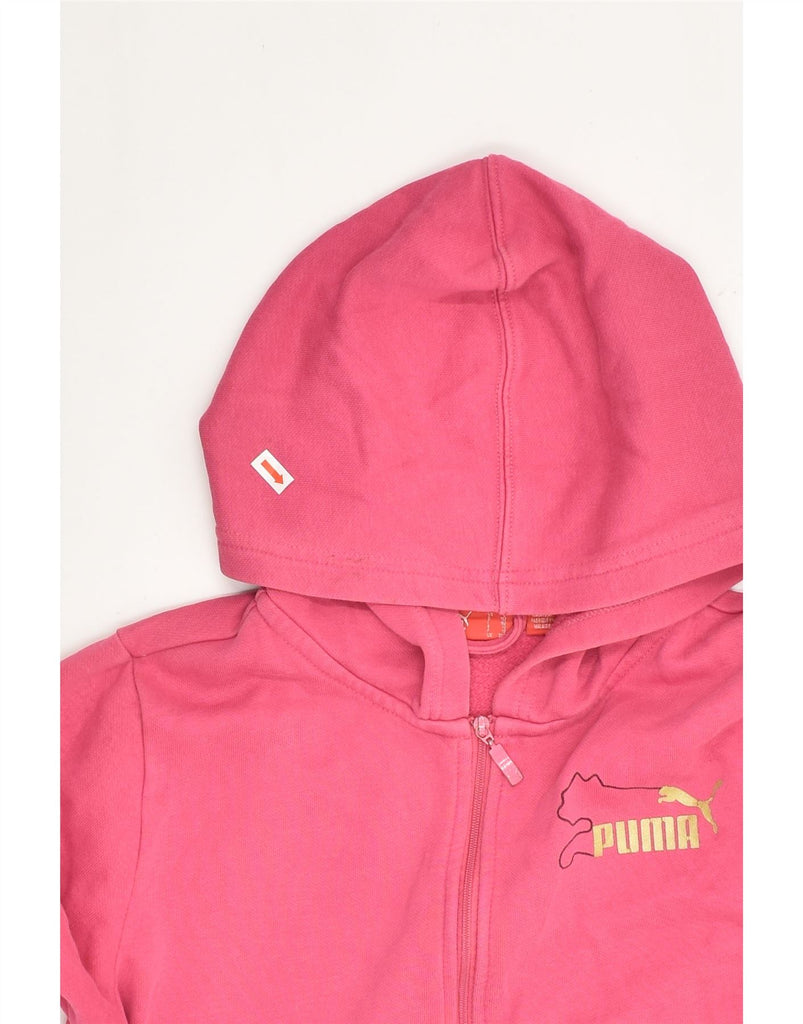 PUMA Womens Zip Hoodie Sweater Size 30/32 XS Pink Cotton | Vintage Puma | Thrift | Second-Hand Puma | Used Clothing | Messina Hembry 