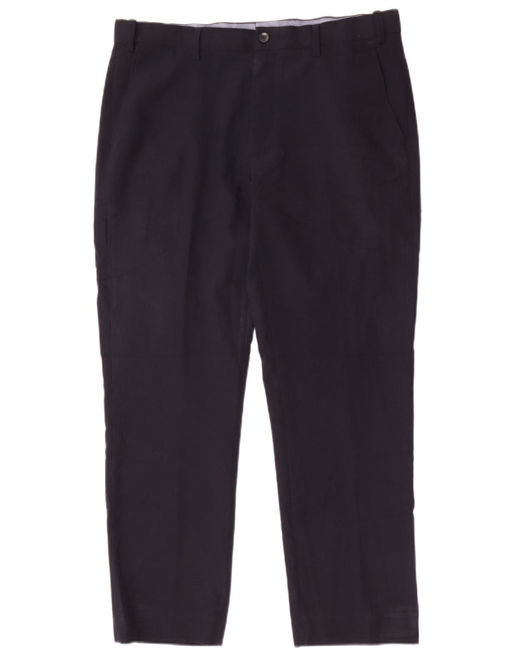 Marks & Spencer Mens Regular Chino Trousers W34 L29 Navy Blue Polyester
