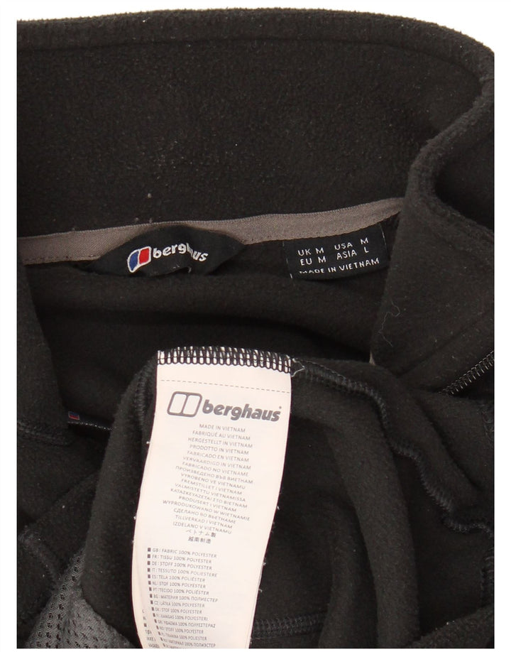 BERGANS Mens Fleece Jacket UK 38 Medium Black Polyester