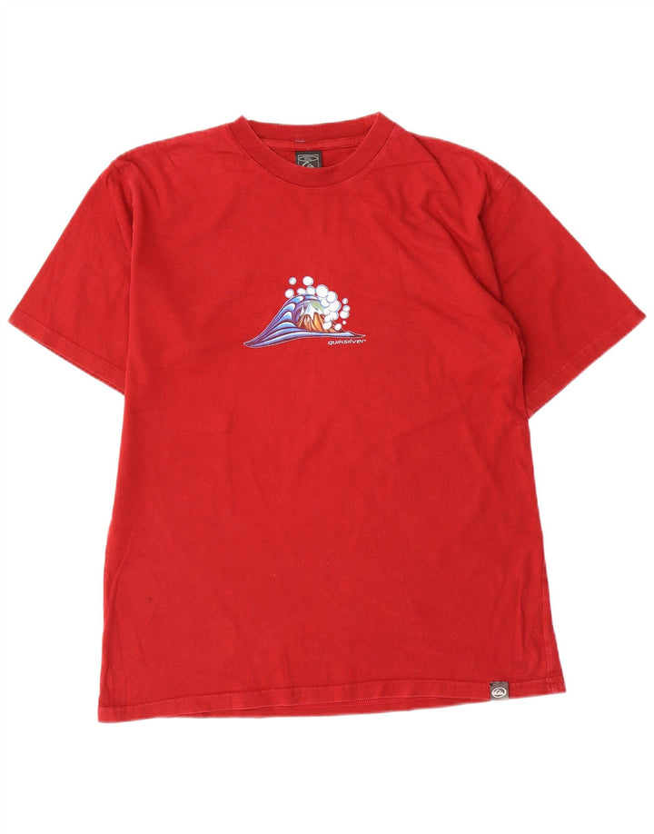Quiksilver Mens Graphic T-Shirt Top Small Red Cotton