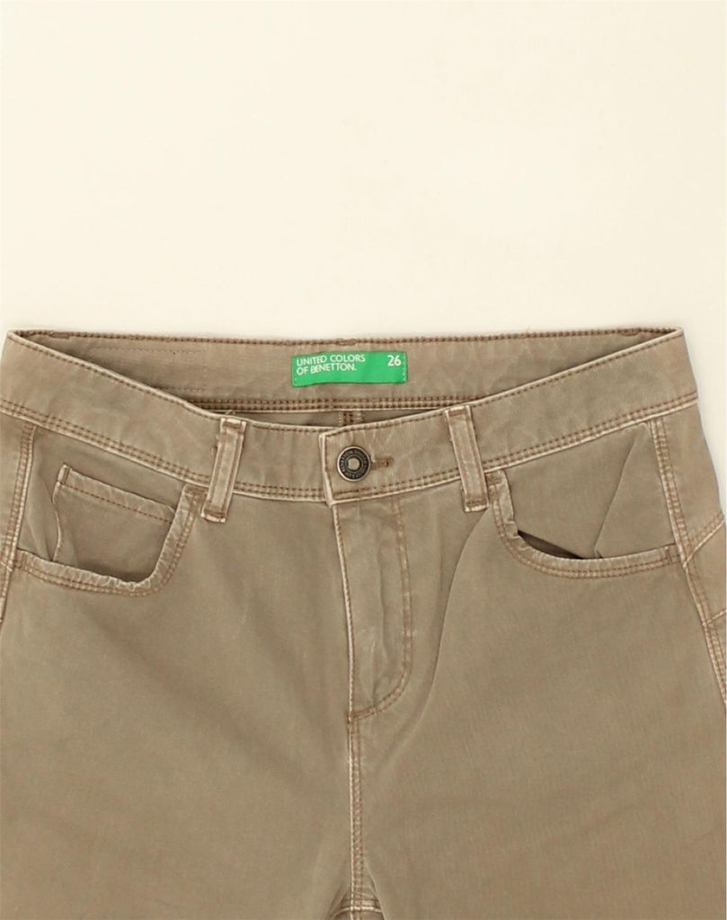 BENETTON Womens Slim Jeans W26 L24 Beige Cotton | Vintage Benetton | Thrift | Second-Hand Benetton | Used Clothing | Messina Hembry 