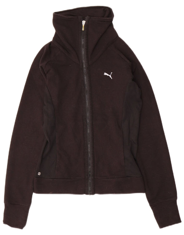 PUMA Womens Tracksuit Top Jacket UK 8 Small  Black Cotton
