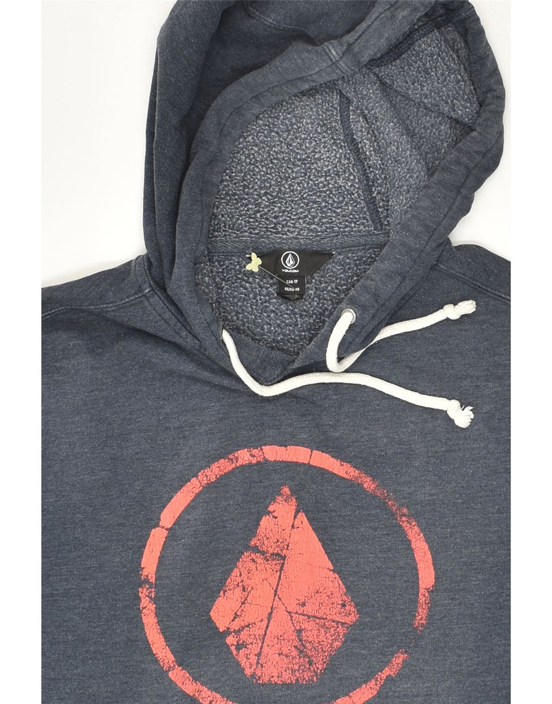 VOLCOM Mens Graphic Hoodie Jumper XS Navy Blue Cotton | Vintage Volcom | Thrift | Second-Hand Volcom | Used Clothing | Messina Hembry 