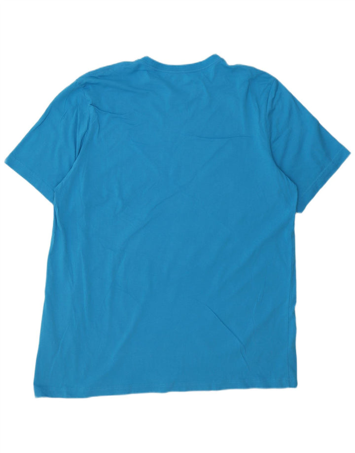 Adidas Mens T-Shirt Top 2XL Blue Cotton