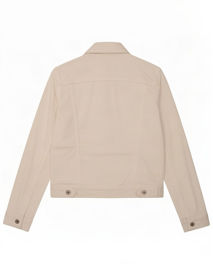 Zara Womens Denim Jacket UK 6 XS White Cotton