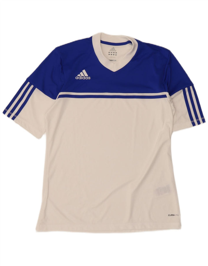 Adidas Mens Climalite T-Shirt Top Medium White Colourblock Polyester