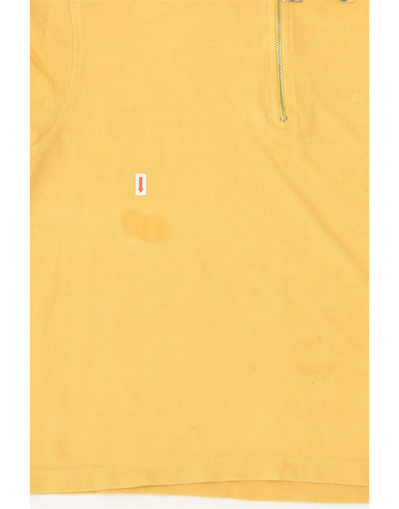 CALVIN KLEIN JEANS Mens Polo Shirt Large Yellow Cotton | Vintage Calvin Klein Jeans | Thrift | Second-Hand Calvin Klein Jeans | Used Clothing | Messina Hembry 