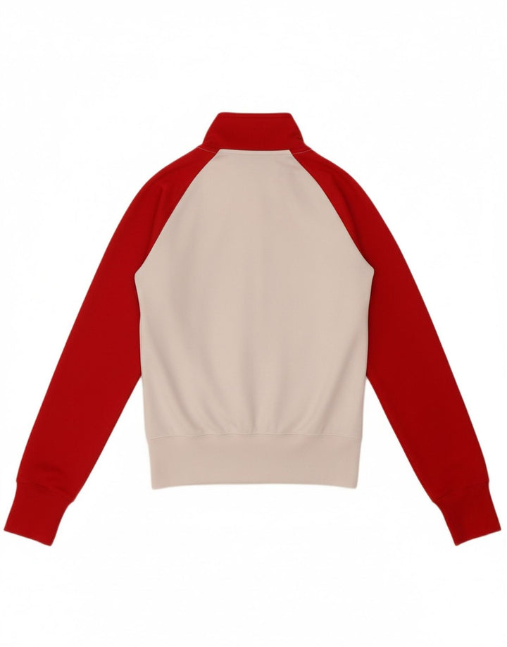 NIKE Womens Tracksuit Top Jacket UK 6 XS White Colourblock Polyester