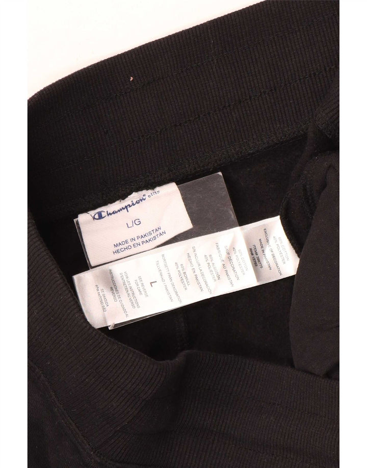 Champion Mens Tracksuit Trousers Large Black Cotton