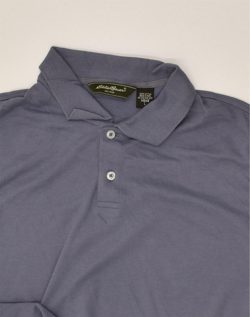 EDDIE BAUER Mens Polo Shirt Large Blue Cotton | Vintage Eddie Bauer | Thrift | Second-Hand Eddie Bauer | Used Clothing | Messina Hembry 
