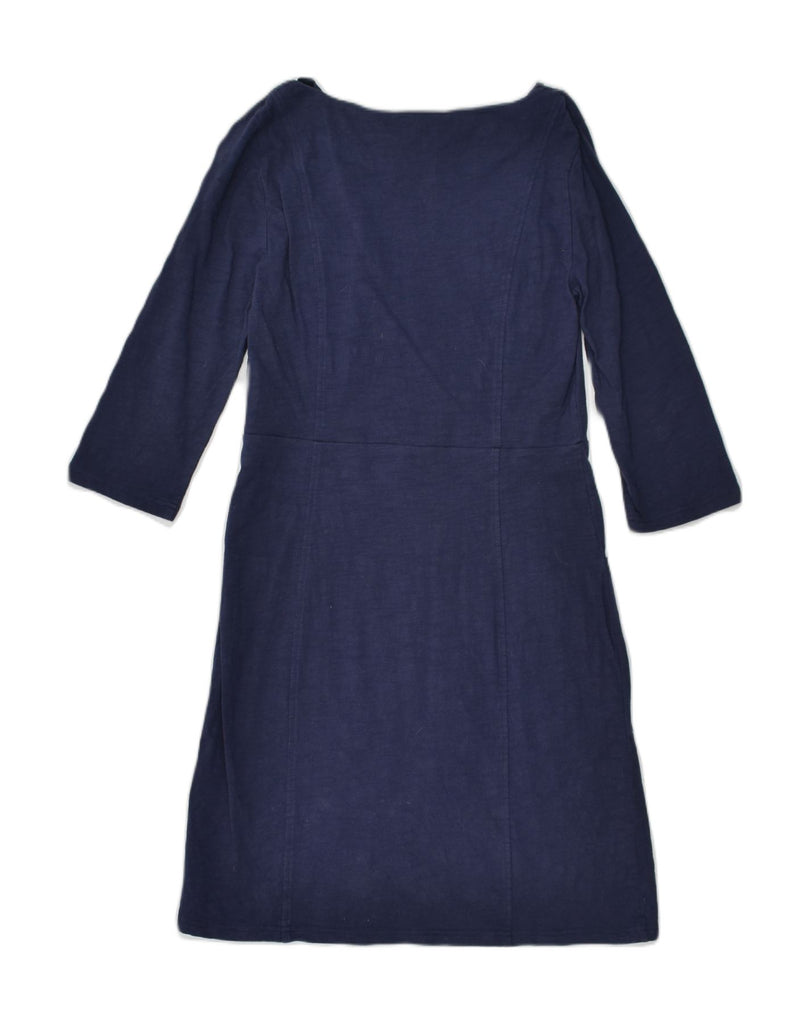 JOULES Womens Long Sleeve Basic Dress UK 12 Medium Navy Blue Cotton | Vintage Joules | Thrift | Second-Hand Joules | Used Clothing | Messina Hembry 