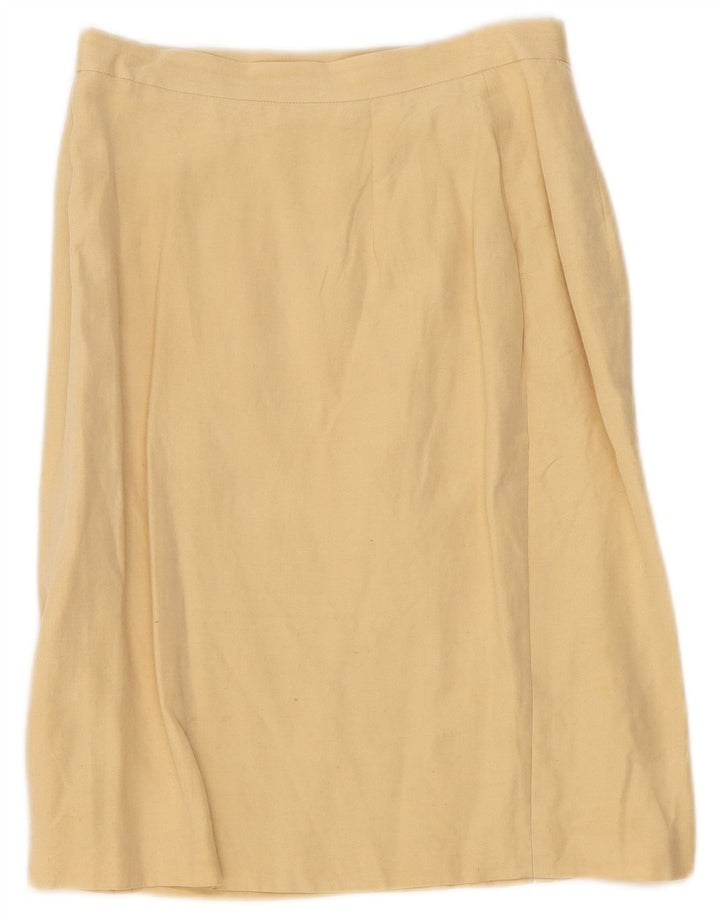 Marks & Spencer Womens A-Line Skirt UK 12 Medium W28 Beige Silk