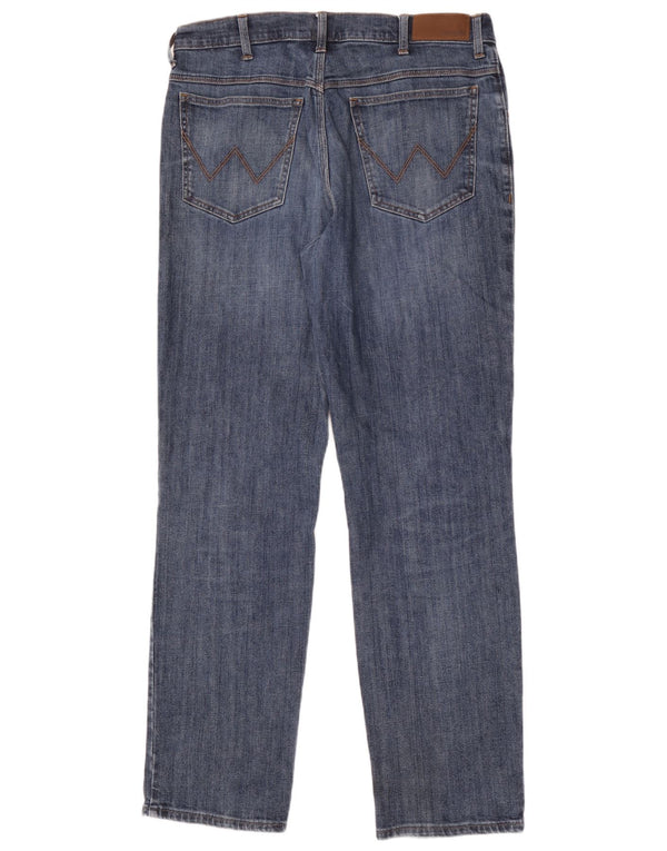 Wrangler Mens Straight Jeans W36 L34 Blue Cotton