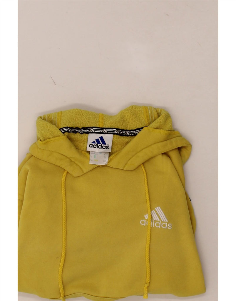 ADIDAS Girls Hoodie Jumper 11-12 Years Large Yellow Cotton Vintage Adidas and Second-Hand Adidas from Messina Hembry 