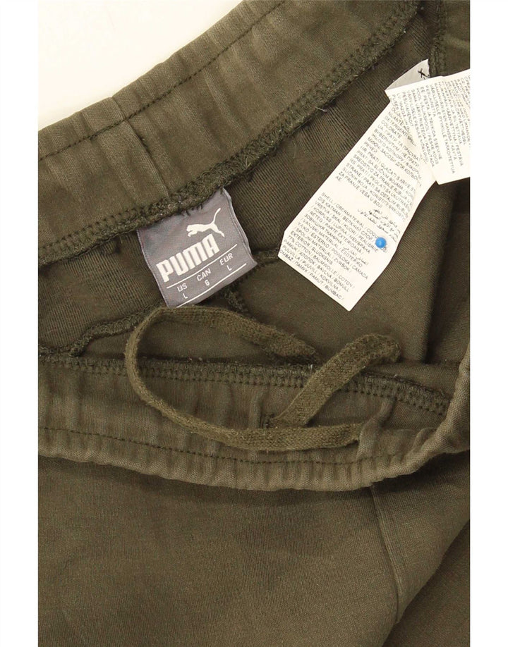 Puma Mens Tracksuit Trousers Large Khaki Cotton